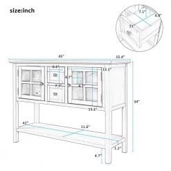 45 in. White Modern Rectangle Wood Console Table with 2-Drawers, 2-Cabinets and 1-Shelf by ATHMILE 13 45 in. White Modern Rectangle Wood Console Table with 2-Drawers, 2-Cabinets and 1-Shelf by ATHMILE -ATHMILE Sales Store white athmile console tables gz b2w20220530 c3 1000