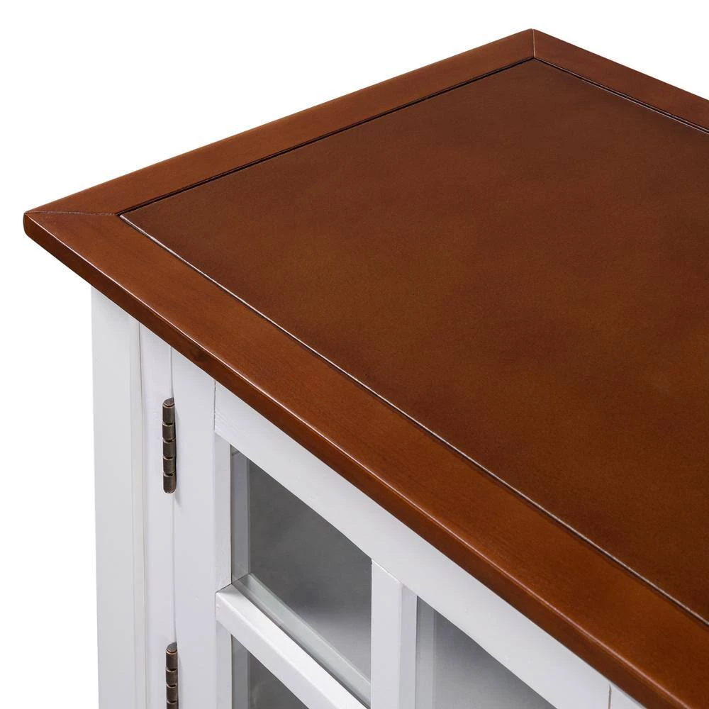 45 in. White Modern Rectangle Wood Console Table with 2-Drawers, 2-Cabinets and 1-Shelf by ATHMILE 6 45 in. White Modern Rectangle Wood Console Table with 2-Drawers, 2-Cabinets and 1-Shelf by ATHMILE - Image 6