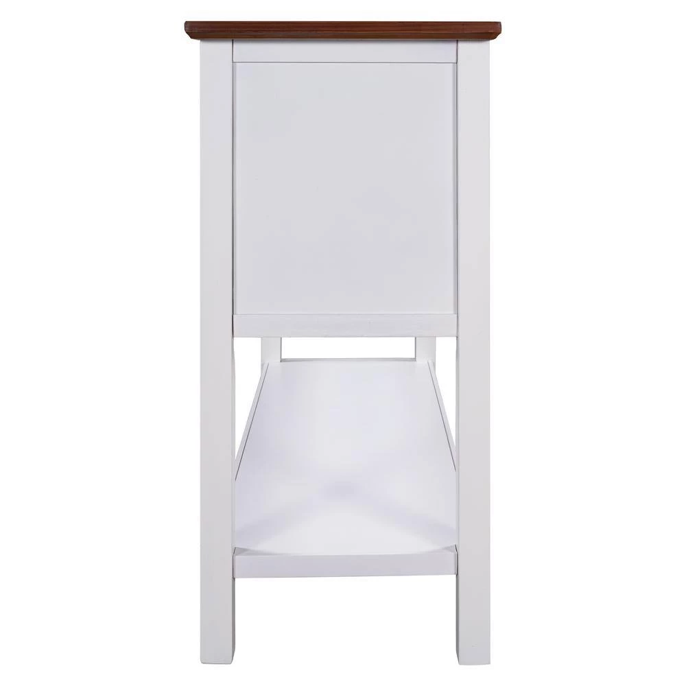 45 in. White Modern Rectangle Wood Console Table with 2-Drawers, 2-Cabinets and 1-Shelf by ATHMILE 2 45 in. White Modern Rectangle Wood Console Table with 2-Drawers, 2-Cabinets and 1-Shelf by ATHMILE - Image 2