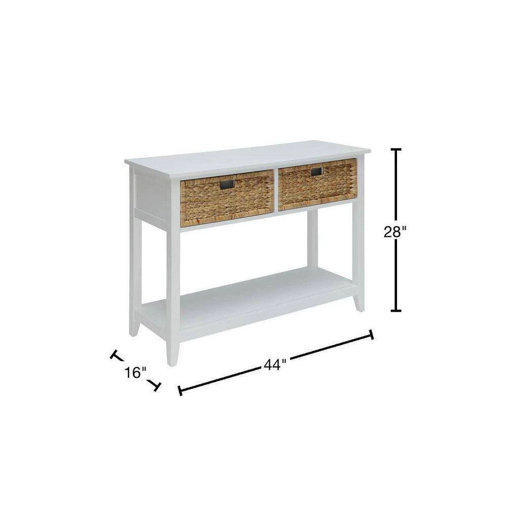 44 in. White Standard Rectangle Wood Console Table by ATHMILE 3 44 in. White Standard Rectangle Wood Console Table by ATHMILE - Image 3