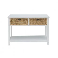 44 in. White Standard Rectangle Wood Console Table by ATHMILE