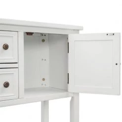 46 in. White Standard Rectangle Wood Console Table by ATHMILE 11 46 in. White Standard Rectangle Wood Console Table by ATHMILE -ATHMILE Sales Store white athmile console tables gz b2w20220796 1f 1000