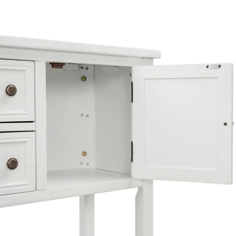 46 in. White Standard Rectangle Wood Console Table by ATHMILE 5 46 in. White Standard Rectangle Wood Console Table by ATHMILE - Image 5