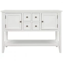 46 in. White Standard Rectangle Wood Console Table by ATHMILE