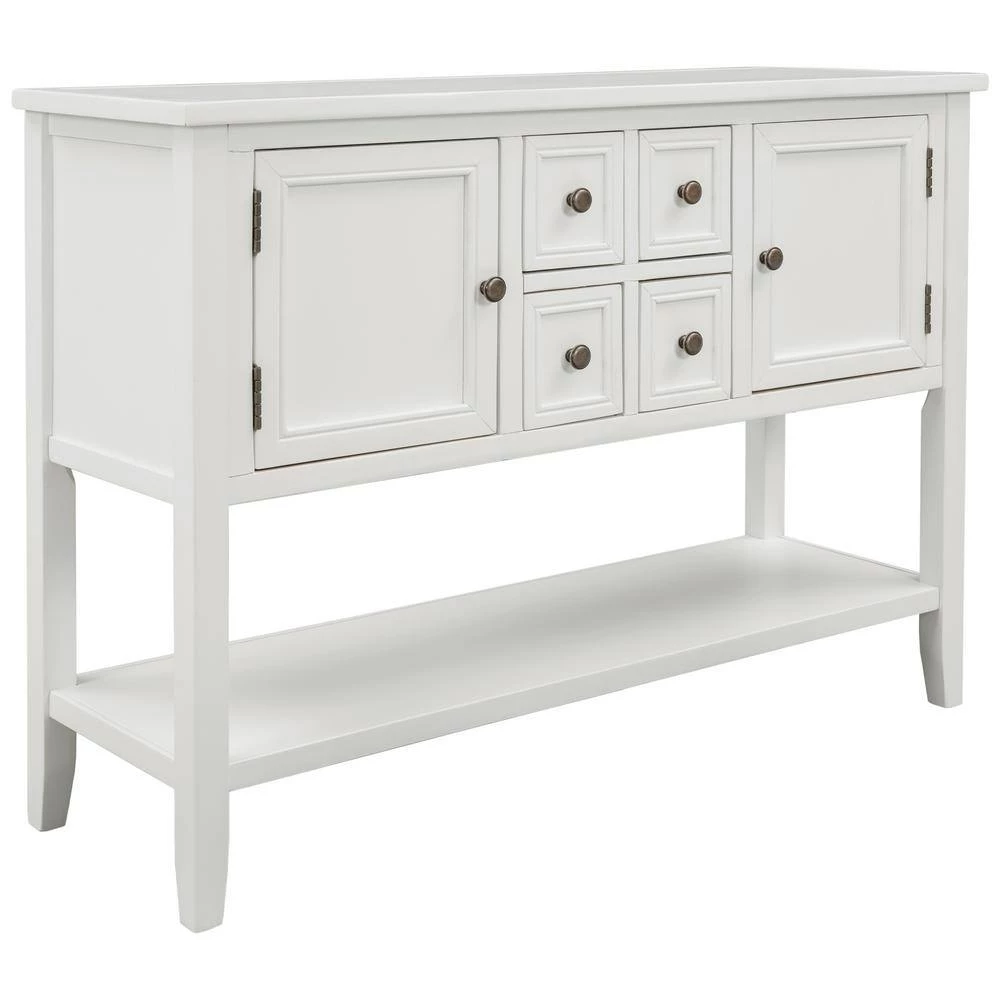 46 in. White Standard Rectangle Wood Console Table by ATHMILE 2 46 in. White Standard Rectangle Wood Console Table by ATHMILE - Image 2