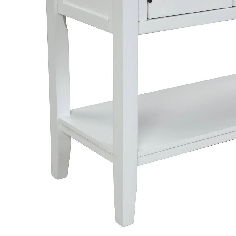 36 in. White Standard Rectangle Wood Console Table by ATHMILE 8 36 in. White Standard Rectangle Wood Console Table by ATHMILE - Image 8