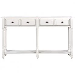 58 in. White Standard Rectangle Wood Console Table by ATHMILE