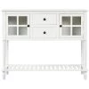42 in. White Standard Rectangle Wood Console Table with Bottom Shelf by ATHMILE