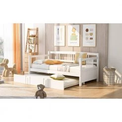 White Twin Size Daybed by ATHMILE 13 White Twin Size Daybed by ATHMILE -ATHMILE Sales Store white athmile daybeds ddlp000047aak 31 1000