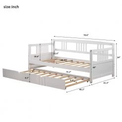 White Twin Size Daybed by ATHMILE 12 White Twin Size Daybed by ATHMILE -ATHMILE Sales Store white athmile daybeds ddlp000047aak 44 1000