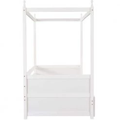 White Twin Size Canopy Daybed by ATHMILE -ATHMILE Sales Store white athmile daybeds gz b2w20221229 1f 1000