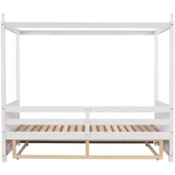 White Twin Size Canopy Daybed by ATHMILE -ATHMILE Sales Store white athmile daybeds gz b2w20221229 4f 1000