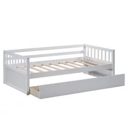 White Twin Daybed with Inseparable 2-Drawers by ATHMILE