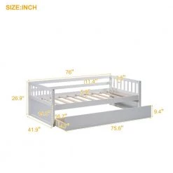 White Twin Daybed with Inseparable 2-Drawers by ATHMILE -ATHMILE Sales Store white athmile daybeds gz wf196015aak c3 1000