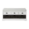 White Storage Bench 20.2 in. H x 44 in. W x 13.7 in. D by ATHMILE