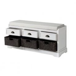 White Storage Bench 20.2 in. H x 44 in. W x 13.7 in. D by ATHMILE -ATHMILE Sales Store white athmile dining benches gz b2w20221098 fa 1000