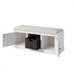 White Storage Bench 18.3 in. H x 45.7 in. W x 15.7 in. D by ATHMILE -ATHMILE Sales Store white athmile dining benches gz b2w20221104 44 1000