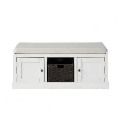 White Storage Bench 18.3 in. H x 45.7 in. W x 15.7 in. D by ATHMILE