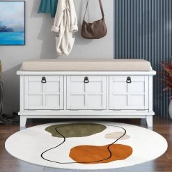 White Storage Bench with Beige Cushion(42.9 in. L x 15 in. W x 19.3 in. H) by ATHMILE 11 White Storage Bench with Beige Cushion(42.9 in. L x 15 in. W x 19.3 in. H) by ATHMILE -ATHMILE Sales Store white athmile dining benches gz b2w20221753 c3 1000