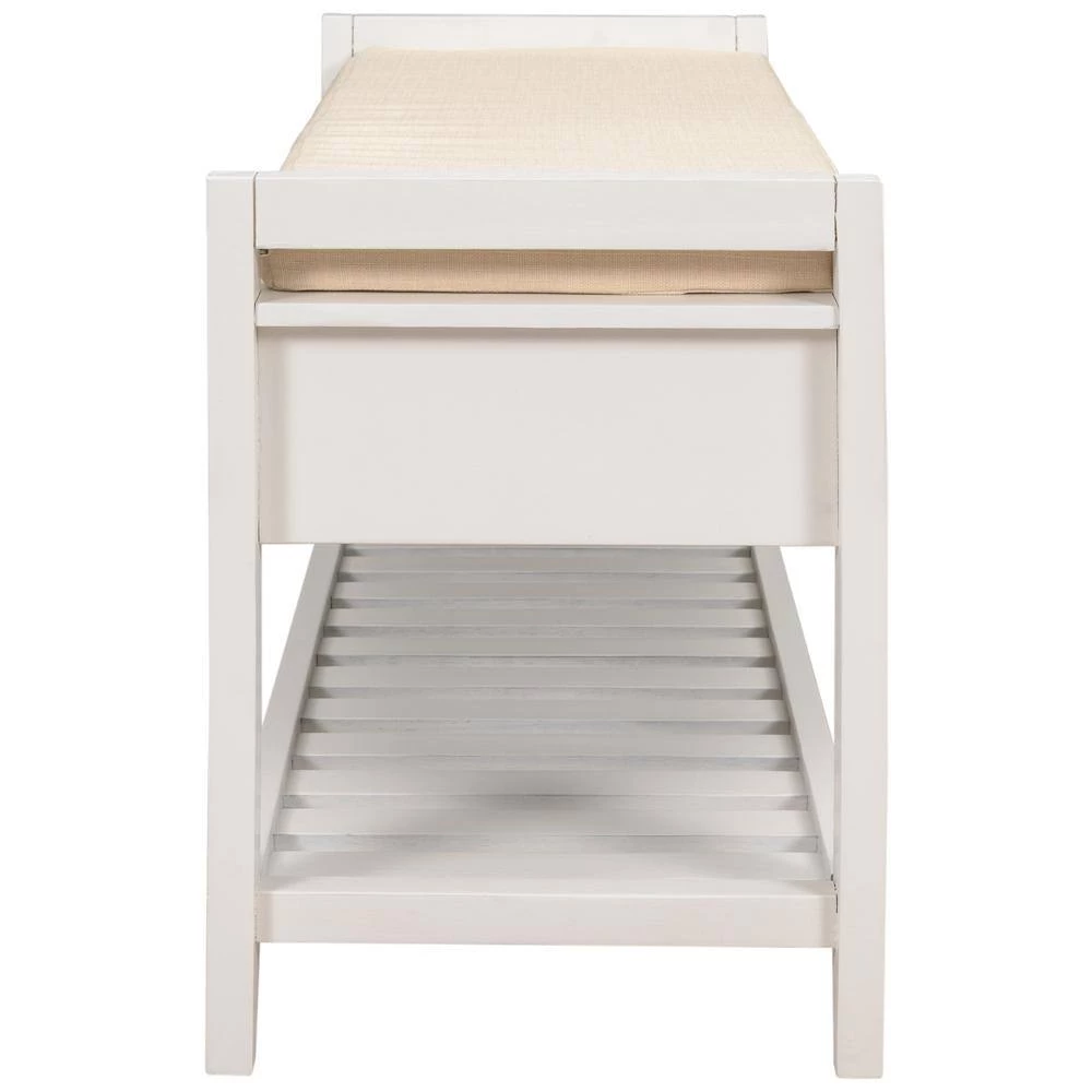 White Storage Bench with Cushioned and Drawers 39 in. L x 14 in. W x 19.8 in. H by ATHMILE 5 White Storage Bench with Cushioned and Drawers 39 in. L x 14 in. W x 19.8 in. H by ATHMILE - Image 5