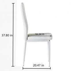 White Dining Chair (Set of 4) by ATHMILE -ATHMILE Sales Store white athmile dining chairs gz b2w20221273 c3 1000
