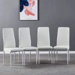 White Dining Chair (Set of 6) by ATHMILE 10 White Dining Chair (Set of 6) by ATHMILE -ATHMILE Sales Store white athmile dining chairs gz b2w20221277 1f 1000