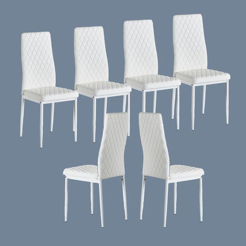 White Dining Chair (Set of 6) by ATHMILE 6 White Dining Chair (Set of 6) by ATHMILE - Image 6
