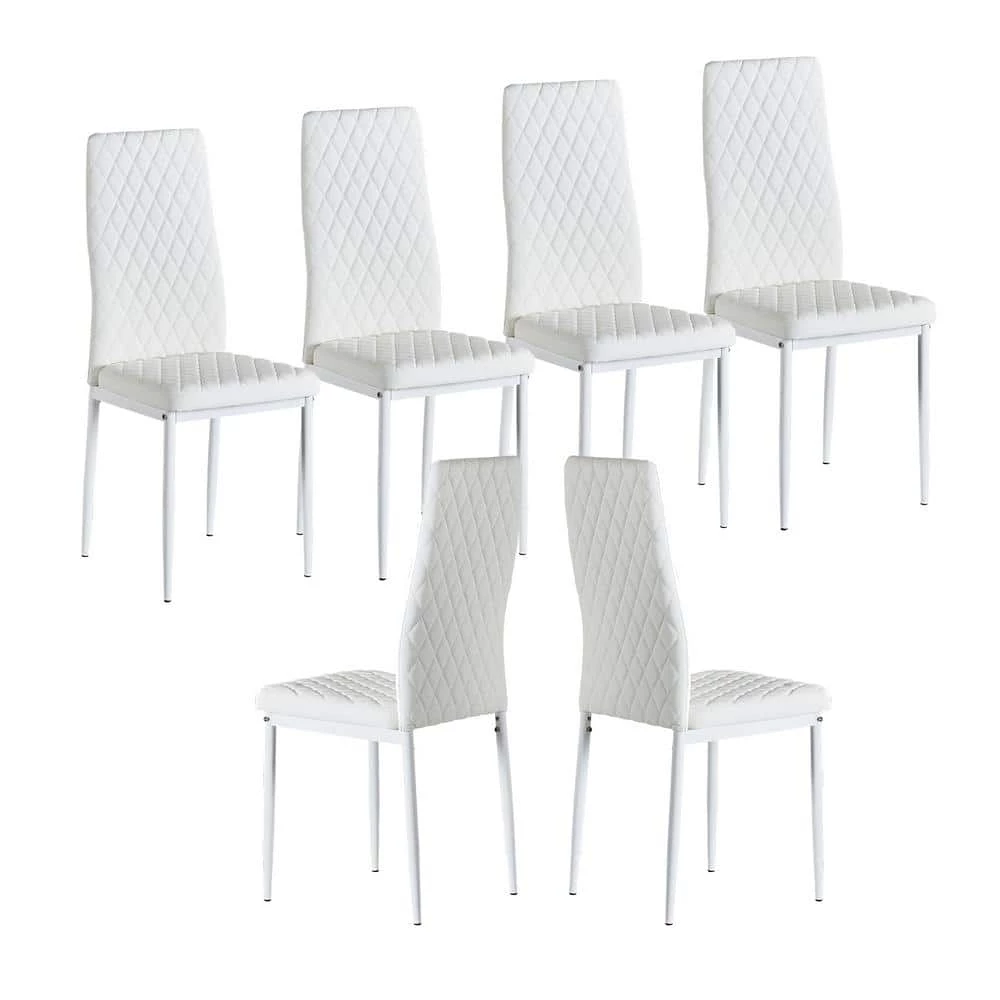 White Dining Chair (Set of 6) by ATHMILE 1 White Dining Chair (Set of 6) by ATHMILE