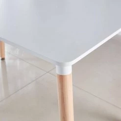 5-Piece White MDF Top Table Set Seats 4 by ATHMILE -ATHMILE Sales Store white athmile dining room sets ddw234s00045 44 1000