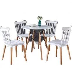 5-Piece White wood Top Table Set (Seats-4) by ATHMILE 10 5-Piece White wood Top Table Set (Seats-4) by ATHMILE -ATHMILE Sales Store white athmile dining room sets ddw234s00046 40 1000