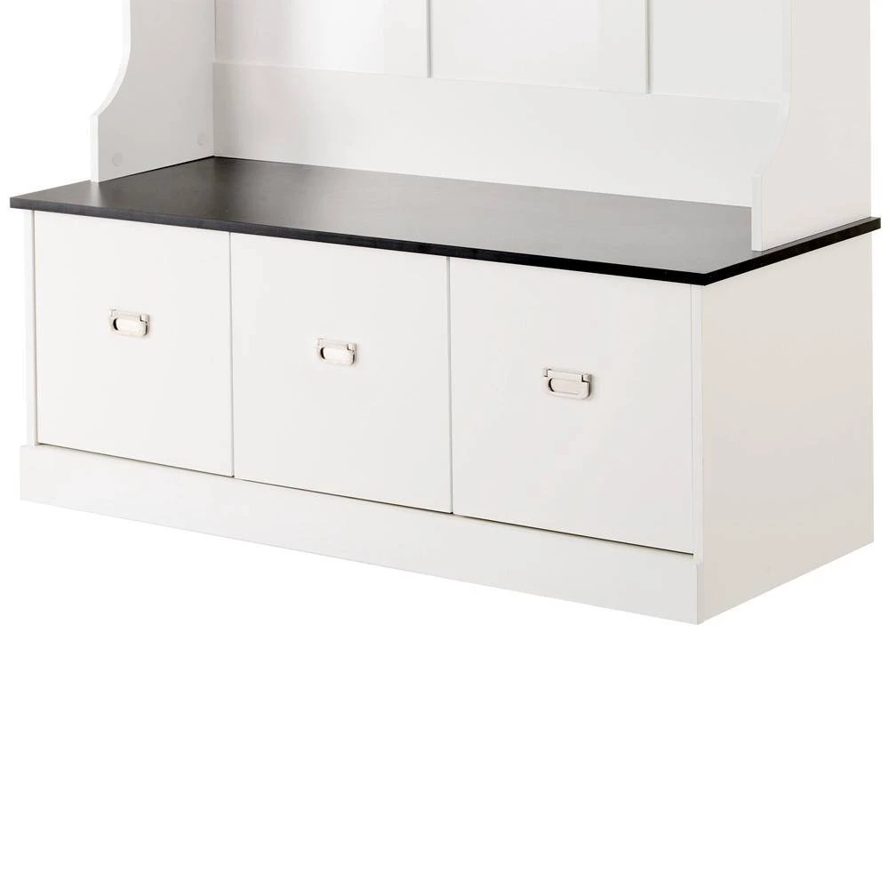 White Hall Tree with 4-Hooks and 3-Large Drawers by ATHMILE 4 White Hall Tree with 4-Hooks and 3-Large Drawers by ATHMILE - Image 4