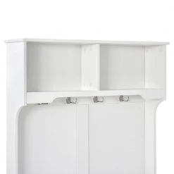 3-in-1 Design White Hall Tree with 4 Hooks, Coat Hanger and Storage Bench, by ATHMILE 15 3-in-1 Design White Hall Tree with 4 Hooks, Coat Hanger and Storage Bench, by ATHMILE -ATHMILE Sales Store white athmile hall trees gz b2w20220190 1f 1000