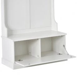 3-in-1 Design White Hall Tree with 4 Hooks, Coat Hanger and Storage Bench, by ATHMILE 17 3-in-1 Design White Hall Tree with 4 Hooks, Coat Hanger and Storage Bench, by ATHMILE -ATHMILE Sales Store white athmile hall trees gz b2w20220190 fa 1000