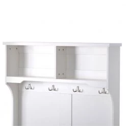 3-in-1 Design White Hall Tree with 4 Hooks and Shelves Cabinet by ATHMILE 16 3-in-1 Design White Hall Tree with 4 Hooks and Shelves Cabinet by ATHMILE -ATHMILE Sales Store white athmile hall trees gz b2w20220192 76 1000