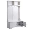 White Hall Tree with Shelves Cabinet and Four Hooks by ATHMILE