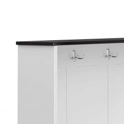 White Hall Tree with 4 -ooks and 3-Large Drawers by ATHMILE -ATHMILE Sales Store white athmile hall trees gzx b2w20221364 1f 1000