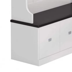 White Hall Tree with 4 -ooks and 3-Large Drawers by ATHMILE -ATHMILE Sales Store white athmile hall trees gzx b2w20221364 fa 1000