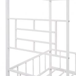 White Metal Frame Twin Bed Frame by ATHMILE 13 White Metal Frame Twin Bed Frame by ATHMILE -ATHMILE Sales Store white athmile kids beds dsmf289091aak 44 1000