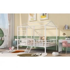 White Metal Frame Full Bed Frame by ATHMILE 12 White Metal Frame Full Bed Frame by ATHMILE -ATHMILE Sales Store white athmile kids beds dsmf289094aak 1f 1000
