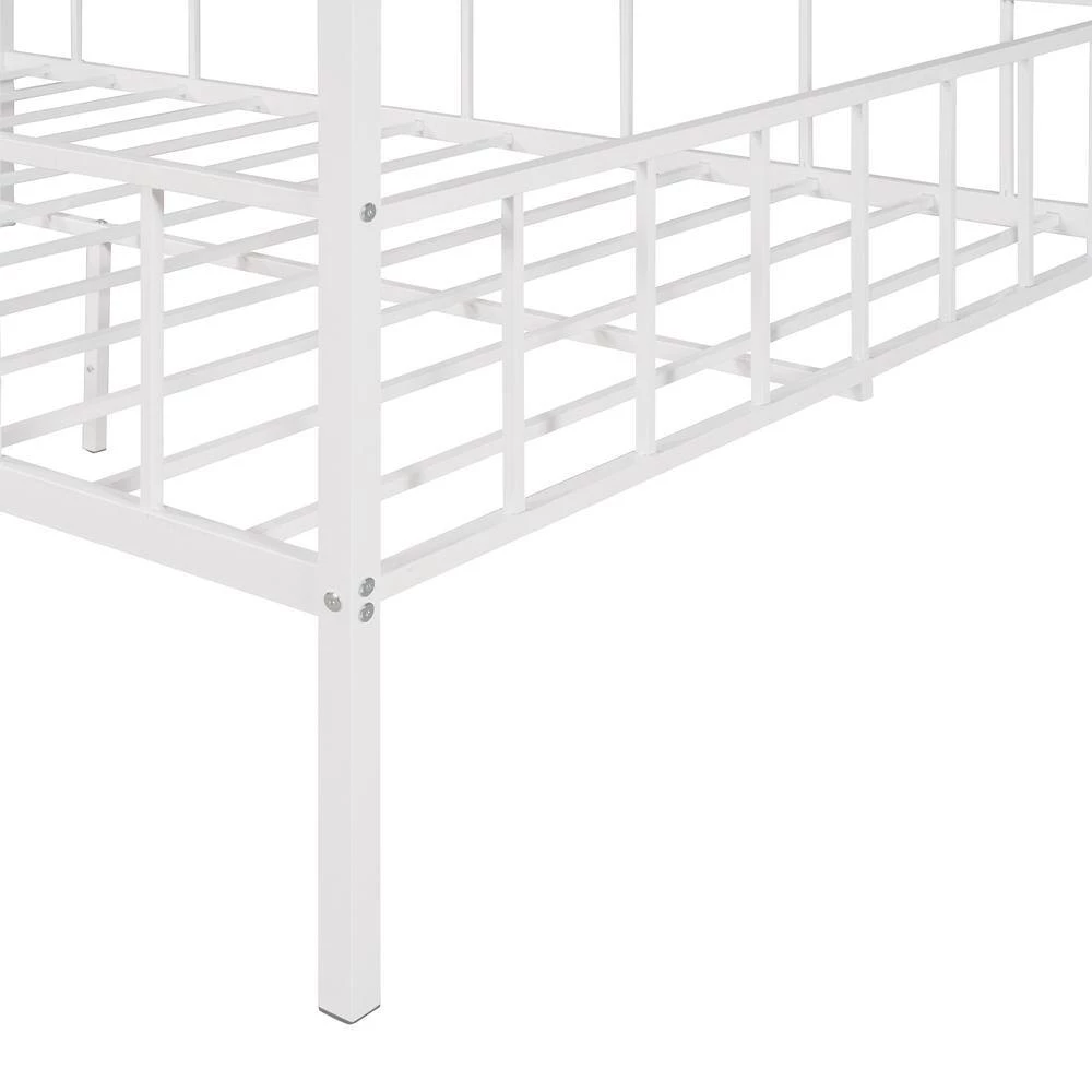 White Metal Frame Full Bed Frame by ATHMILE 6 White Metal Frame Full Bed Frame by ATHMILE - Image 6