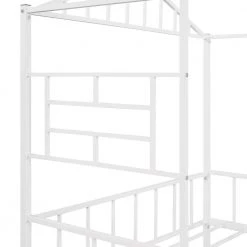 White Metal Frame Full Bed Frame by ATHMILE 11 White Metal Frame Full Bed Frame by ATHMILE -ATHMILE Sales Store white athmile kids beds dsmf289094aak 4f 1000