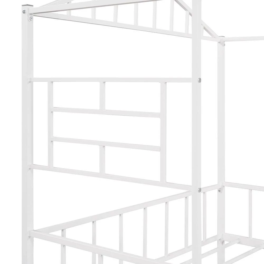 White Metal Frame Full Bed Frame by ATHMILE 4 White Metal Frame Full Bed Frame by ATHMILE - Image 4