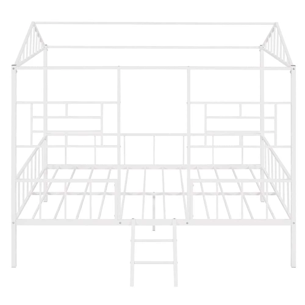 White Metal Frame Full Bed Frame by ATHMILE 1 White Metal Frame Full Bed Frame by ATHMILE