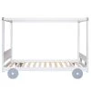 White Wood Frame Twin Bed Frame by ATHMILE