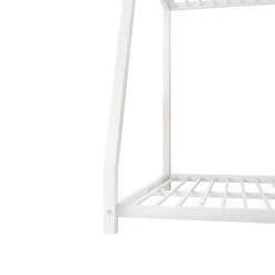 White Metal Frame Full Bed Frame by ATHMILE -ATHMILE Sales Store white athmile kids beds dztmf286653aak 1f 1000