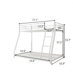 White Metal Frame Full Bed Frame by ATHMILE -ATHMILE Sales Store white athmile kids beds dztmf286653aak c3 1000