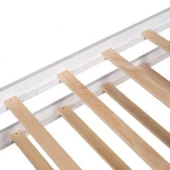 White Twin Size Wooden House Bed with Twin Size Trundle by ATHMILE -ATHMILE Sales Store white athmile kids beds gz b2w20220447 44 1000