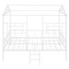 White Full Size Metal House Bed with Slatted Support by ATHMILE