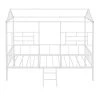 White Twin Size Metal House Bed with Slatted Support by ATHMILE