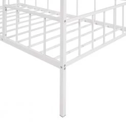 White Twin Size Metal House Bed with Slatted Support by ATHMILE 15 White Twin Size Metal House Bed with Slatted Support by ATHMILE -ATHMILE Sales Store white athmile kids beds gz b2w20221671 fa 1000